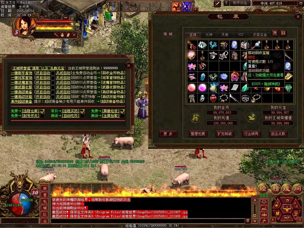 图片[11]-龙城神武元神时长版-透视化形群毒-自动拾取回收